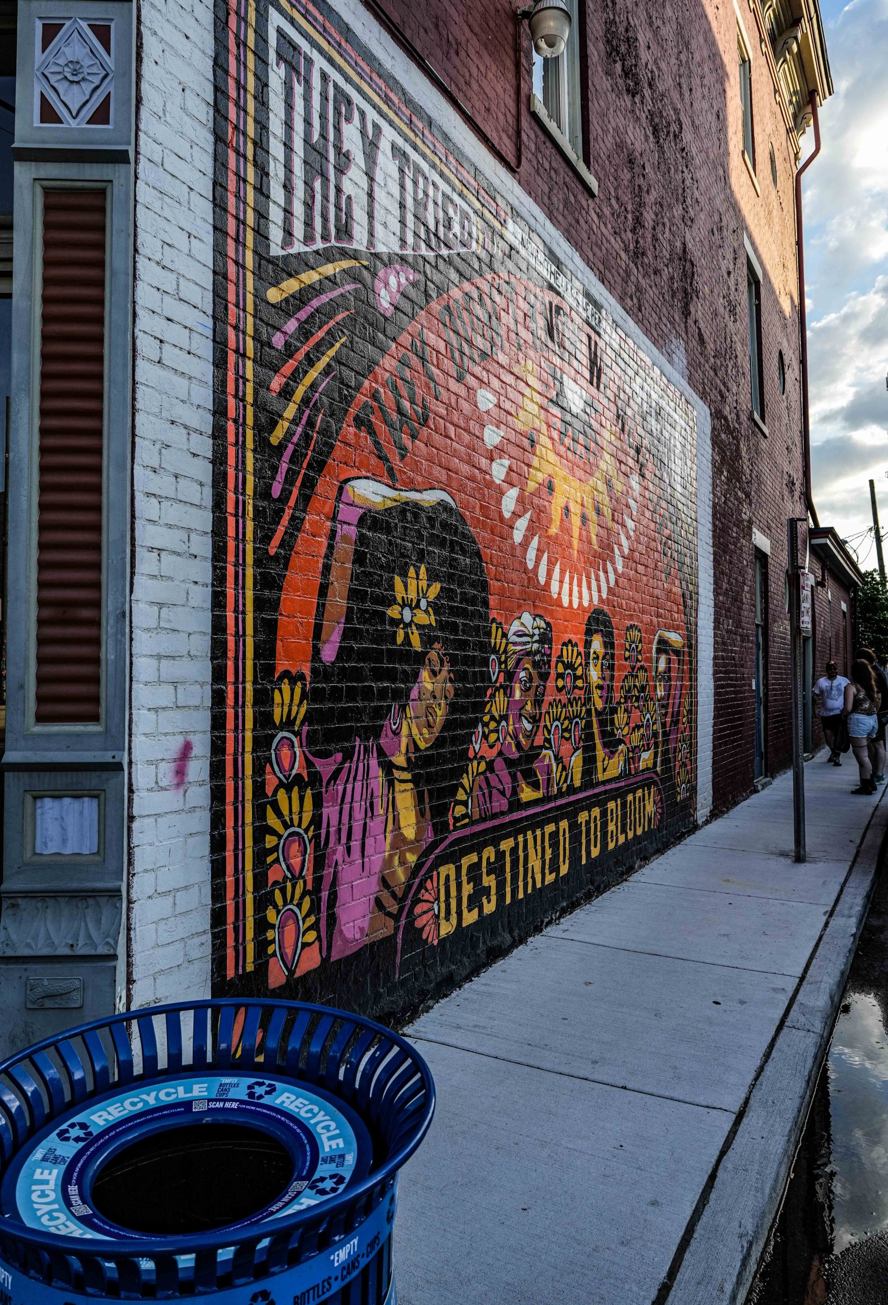 Destined to Bloom street mural on brick wall in Norwood Cincinnati – Kelly Richey street photography