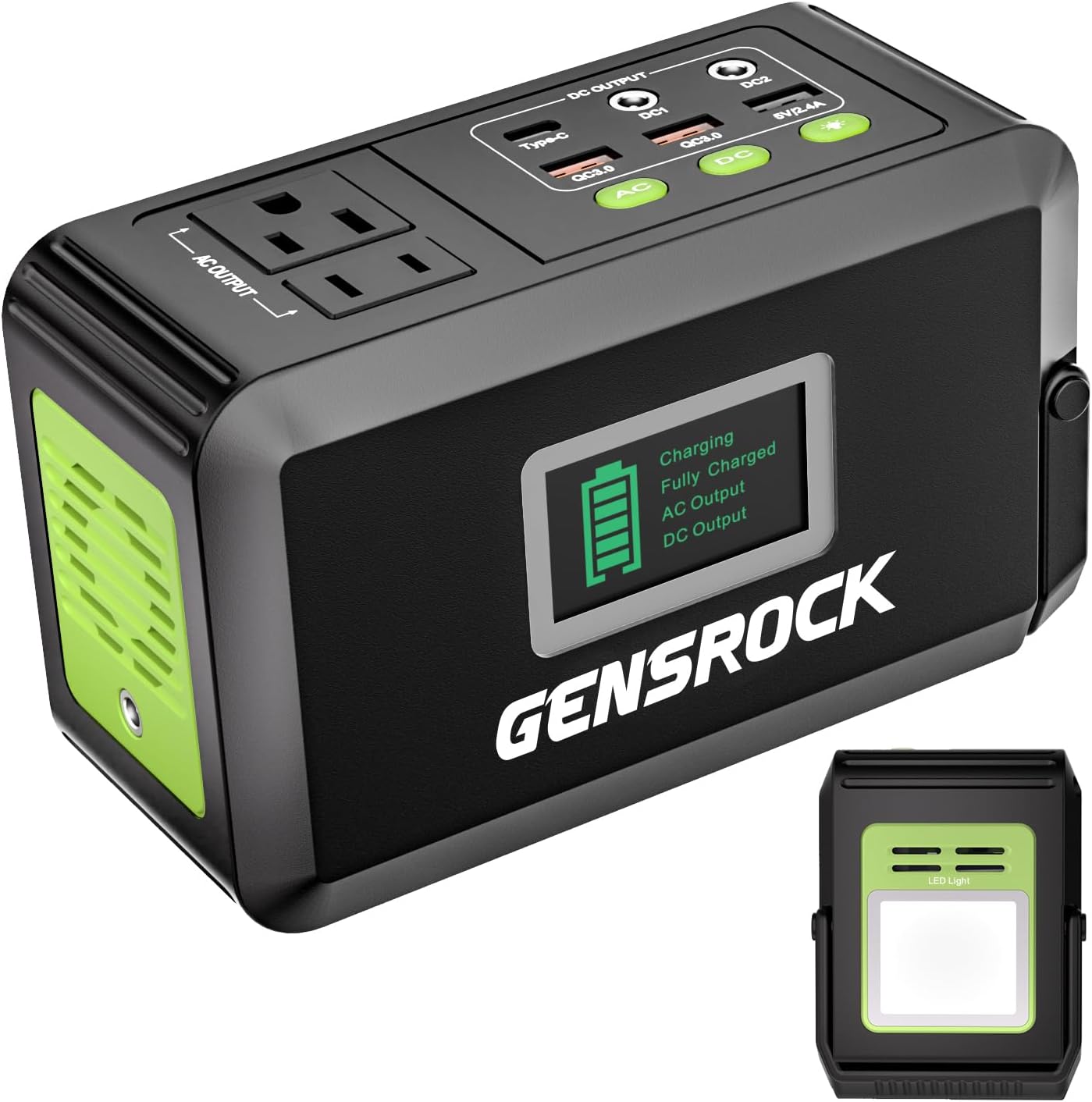 GENSROCK Portable Power Bank, 24,000mAh Portable Laptop Charger with 150W Peak AC Outlet, 8-Port
