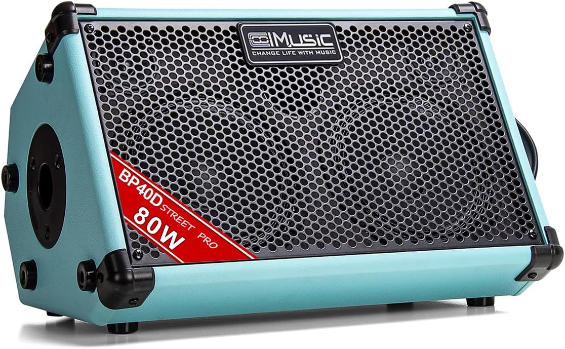 Coolmusic BP40D Powered Acoustic Guitar Amplifier- Portable Bluetooth Speaker 80W W/Battery