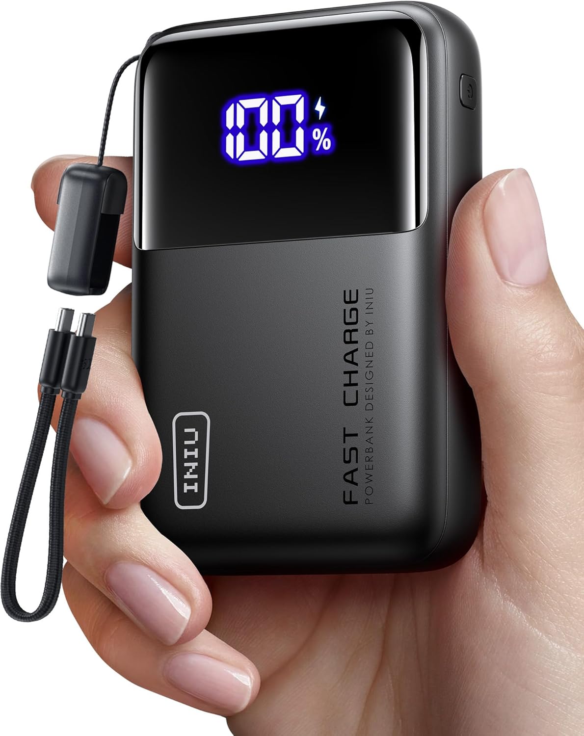 INIU 20000mAh Laptop Power Bank, Ultra Compact 65W PD Dual Fast Charging Portable Charger, Flight-Safe Battery Pack with USB C Cable for Travel